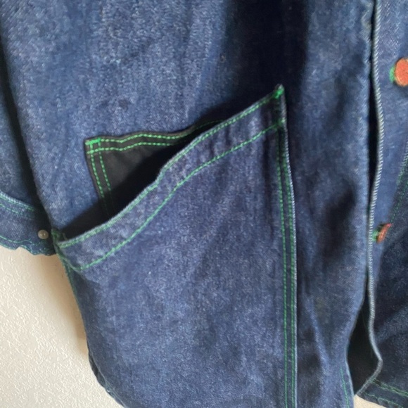 Rare Vintage Cross Colours Dig It Long Denim Chore Jacket Streetwear HipHop 1/XL - Picture 7 of 15